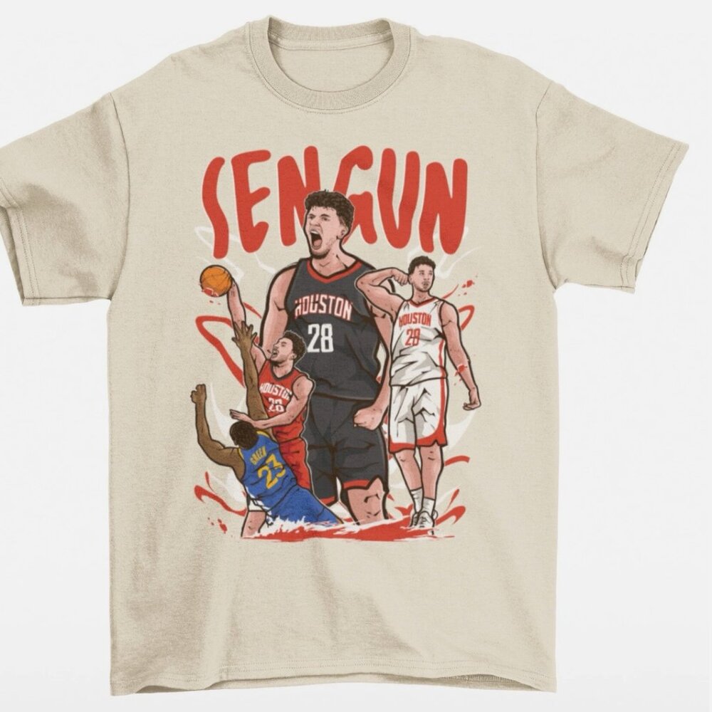 NEW Alperen Sengun Cartoon Style Houston Basketball T-Shirt